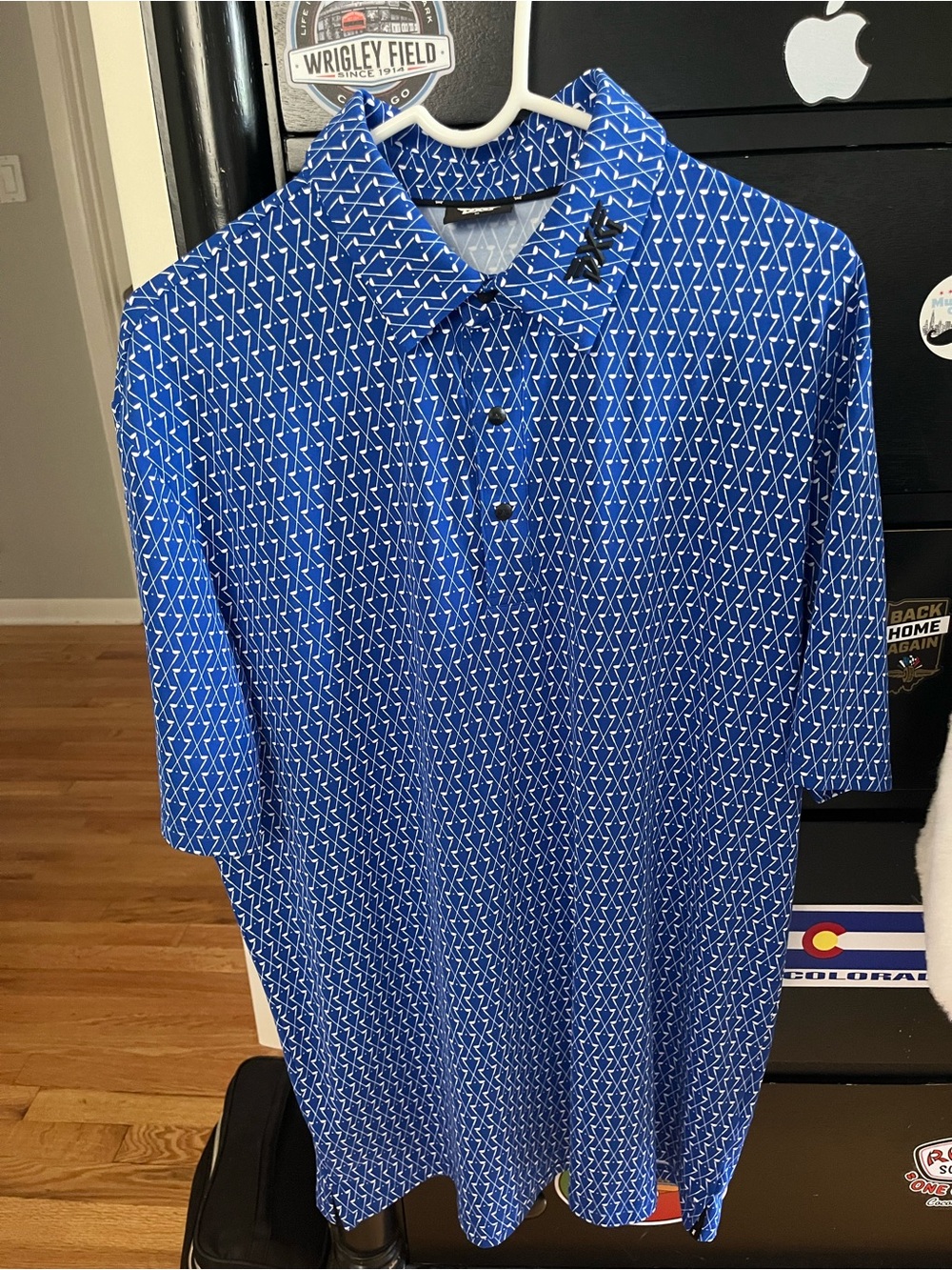 PXG Royal Blue Geometric Polo